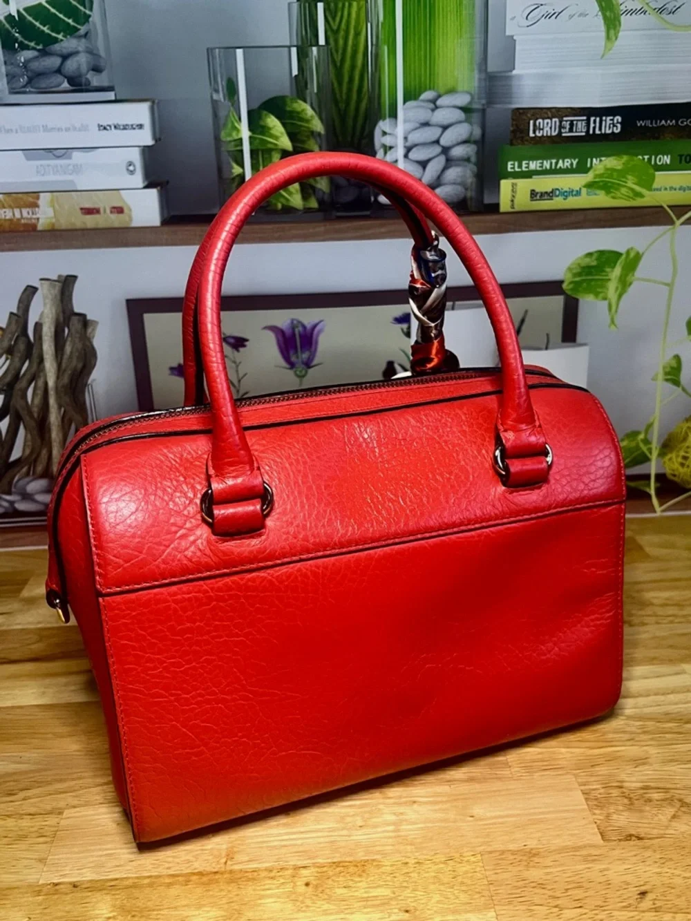 Kate Spade Perri Lane Bubbles Perforated Leather Satchel in Empire Red - Picture 7 of 14
